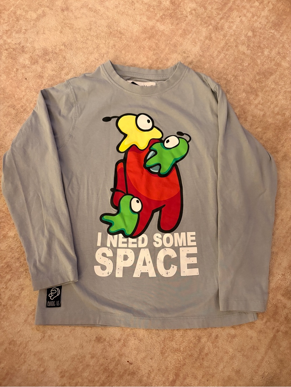 ZARA Kids Boys Among Us "I Need Some Space" Long Sleeve Graphic Tee 8-9
